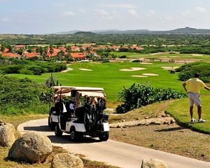 Aerial view of Tierra del Sol Aruba With a Golf Course
